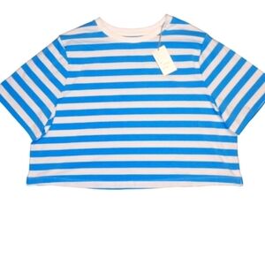 NWT Striped Cropped Tee